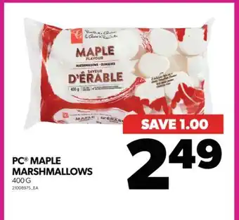 Real Canadian Superstore PC MAPLE MARSHMALLOWS, 400 G offer