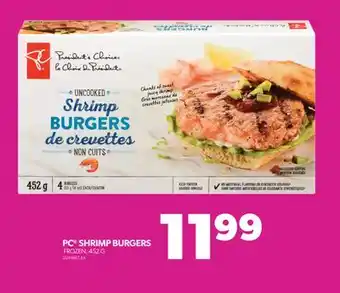 Real Canadian Superstore PC SHRIMP BURGERS, 452 G offer