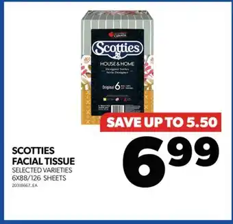Real Canadian Superstore SCOTTIES FACIAL TISSUE, 6X88/126 SHEETS offer