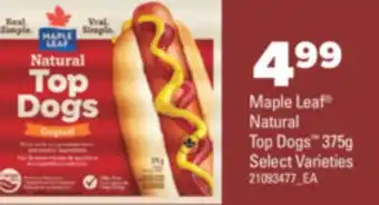 Real Canadian Superstore MAPLE LEAF NATURAL TOP DOGS , 375G offer