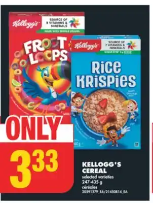 No Frills KELLOGG'S CEREAL, 247 - 435 g offer