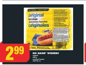 No Frills NO NAME WIENERS, 450 g offer