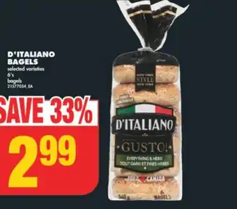 No Frills D'ITALIANO BAGELS, 6' s offer