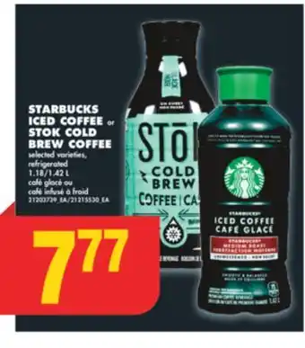 No Frills STARBUCKS ICED COFFEE OR STOK COLD BREW COFFEE, 1.18/1.42 L offer