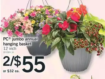 Fortinos PC JUMBO ANNUAL HANGING BASKET, 12 INCH offer