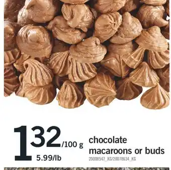 Fortinos CHOCOLATE MACAROONS OR BUDS, 5.99/LB offer