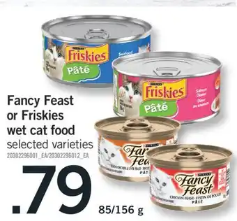 Fortinos FANCY FEAST OR FRISKIES WET CAT FOOD, 85/156 G offer