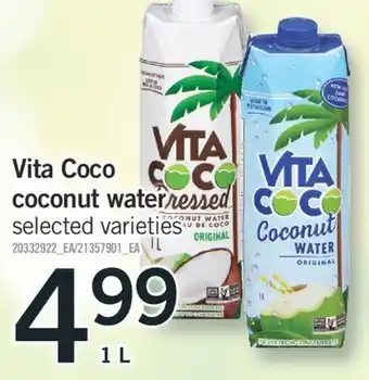 Fortinos VITA COCO COCONUT WATER, 1 L offer