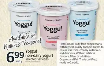 Fortinos YOGGU NON-DAIRY YOGURT, 450 G offer