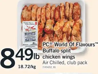 Fortinos PC WORLD OF FLAVOURS BUFFALO SPLIT CHICKEN WINGS offer