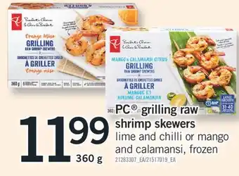 Fortinos PC GRILLING RAW SHRIMP SKEWERS, 360 g offer
