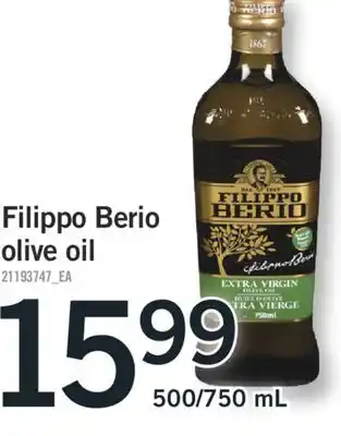 Fortinos FILIPPO BERIO OLIVE OIL, 500/750 mL offer
