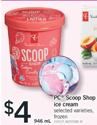 Fortinos PC SCOOP SHOP ICE CREAM 946 mL offer