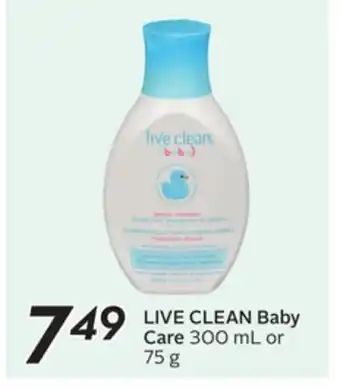 Sobeys LIVE CLEAN Baby Care offer