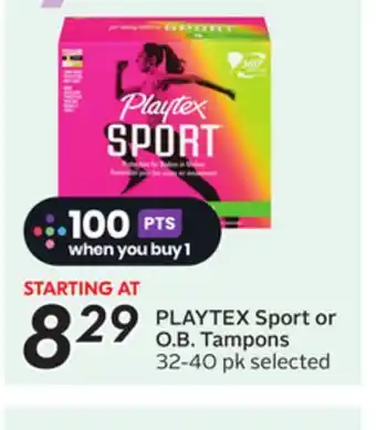 Sobeys PLAYTEX Sport or O. B. Tampons offer