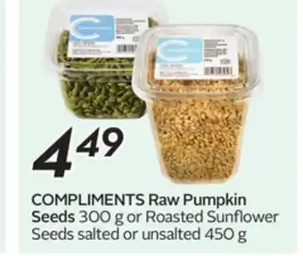Sobeys COMPLIMENTS Raw Pumpkin Seeds offer