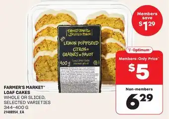 Loblaws FARMER'S MARKET LOAF CAKES, 344-400 G offer
