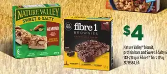 Loblaws NATURE VALLEY BISCUIT, PROTEIN BARS AND SWEET & SALTY 6'S, 148-210 G OR FIBRE 1 BARS, 125 G offer