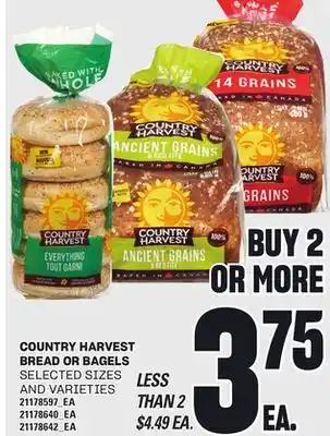 Loblaws COUNTRY HARVEST BREAD OR BAGELS offer