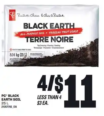 Loblaws PC BLACK EARTH SOIL, 25 L offer