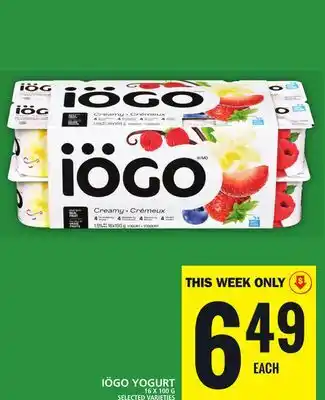 Food Basics IÖGO YOGURT offer