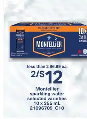 Loblaws MONTELLIER SPARKLING WATER, 10 x 355 mL offer