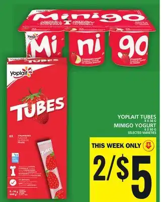 Food Basics YOPLAIT TUBES OR MINIGO YOGURT offer