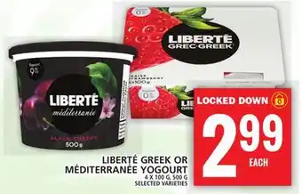 Food Basics LIBERTÉ GREEK OR MÉDITERRANÉE YOGOURT offer