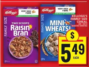 Food Basics KELLOGG'S FAMILY SIZE CEREAL offer