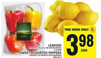 Food Basics LEMONS OR SWEET ASSORTED PEPPERS offer