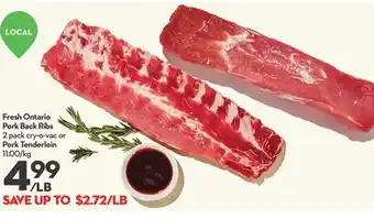 Longo's Fresh Ontario Pork Back Ribs offer