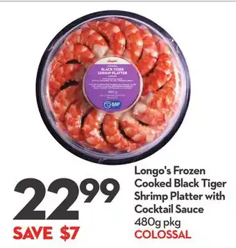 Longo's Longo's Frozen Cooked Black Tiger Shrimp Platter with Cocktail Sauce offer