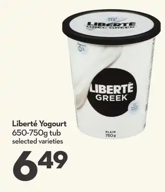 Longo's Liberté Yogourt offer
