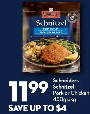 Longo's Schneiders Schnitzel Pork or Chicken offer