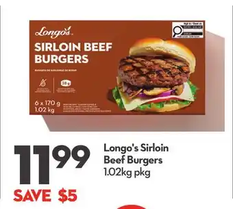 Longo's Longo's Sirloin Beef Burgers offer