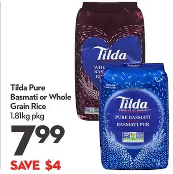 Longo's Tilda Pure Basmati or Whole Grain Rice offer