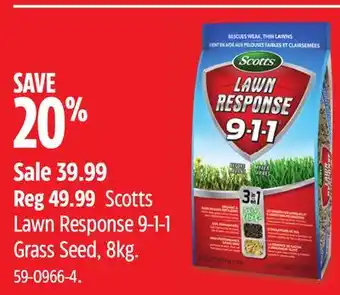 Canadian Tire Scotts Lawn Response 9-1-1 Grass Seed, 8kg offer