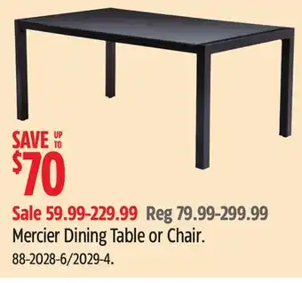 Canadian Tire Mercier Dining Table or Chair offer
