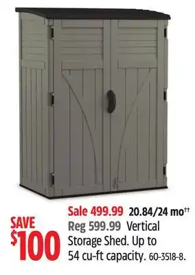 Canadian Tire Suncast Vertical Storage Shed offer