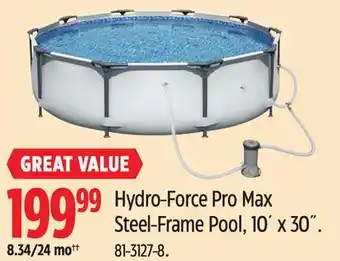 Canadian Tire Hydro-Force Pro Max Steel-Frame Pool, 10´ x 30˝ offer