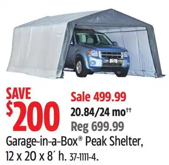Canadian Tire ShelterLogic Garage-in-a-Box Peak Shelter, 12 x 20 x 8´ h offer