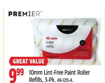 Canadian Tire Premier Paint 10mm Lint-Free Paint Roller Refills, 3-Pk offer