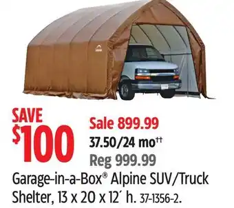 Canadian Tire Shelter Logic Garage-in-a-Box Alpine SUV/Truck Shelter, 13 x 20 x 12´ h offer
