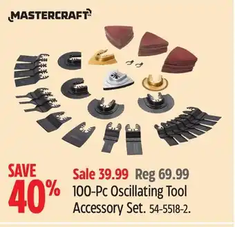 Canadian Tire Mastercraft 100-Pc Oscillating Tool Accessory Set offer