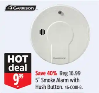 Canadian Tire GARRISON 5˝ Smoke Alarm with Hush Button offer
