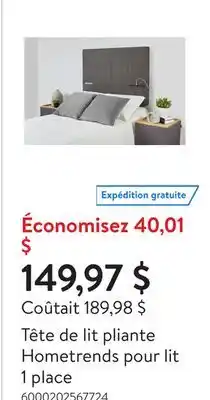 Walmart Tête de lit pliante Hometrends pour lit 1 place offer