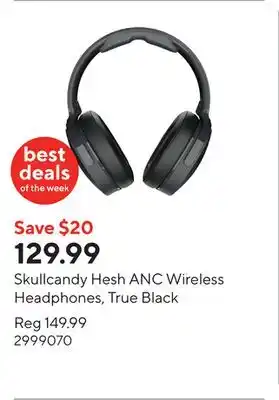 Staples Skullcandy Hesh ANC Wireless Headphones, True Black offer