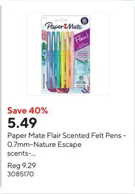 Staples Paper Mate Flair Scented Felt Pens - 0.7mm-Nature Escape scents- Assorted - 6 Pack offer