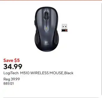 Staples LogiTech M510 WIRELESS MOUSE,Black offer