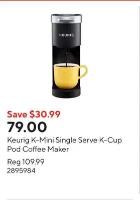Staples Keurig K-Mini Single Serve K-Cup Pod Coffee Maker offer